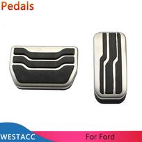Nerūdijančio plieno automobilių pedalų akceleratoriaus dujų stabdžių pedalo dangtis Ford New Mondeo Edge 2015 - 2017 AT salonui