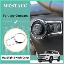 ABS Automobilio Priekinio Žibinto Lempos Jungiklio Skydelio Dangtelio Dekoravimo Lipdukas Apdaila Jeep Compass 2017 - Interjeras Matt Silver white