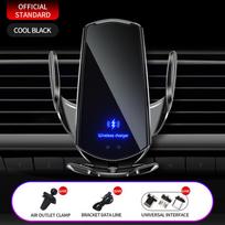 Automatinis 15 W automobilinis belaidis įkroviklis skirtas iPhone 13 12 11 XR X 8 Samsung S20 S10 Magnetinis USB greito įkrovimo telefono laikiklis juoda