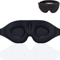 1 vnt. Nepermatoma miego akių kaukė, minkšta, patogi, 3D formos uždanga su reguliuojamu dirželiu black
