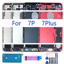 Full Assembly Battery Housing For iPhone 7P 7Plus Back Door Rear Cover with Vibrator Side Button Middle Frame Chassis Flex 7P Frosted Black USA pink