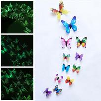 3D trimatis lipdukas Butterfly Šviečianti dvipusė juosta white