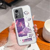 Case Cover For Xiaomi Redmi K60 A1 A2+ Plus Note 8 9 10 11 12 Fashion Astronaut Transparent Soft Silicone TPU Shockproof Phone Bags For Redmi Bumper Redmi A1+ / A2+ black