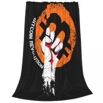 Kripto megzta antklodė flanelinė Bitcoin Cryptocurrency Btc Blockchain Geek Minkštos antklodės patalynės sofos miegamojo antklodė 75x100cm orange