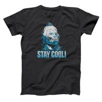 Stay Cool Mr Freeze Funny Humor Comic Geek Arnold Black Basic Unisex T-shirt S