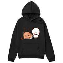 Panda Bear Graphic Hoodies Cartoon Bubu and Dudu Sweatshirt Girls Kawaii Print Pullover Women Casual Y2k Clothes Streetwear Unisex L