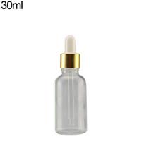 Mini 5–100 ml skaidraus stiklo reagento skysčio pipetė, tuščias kosmetikos butelis 30ML auksinė/balta