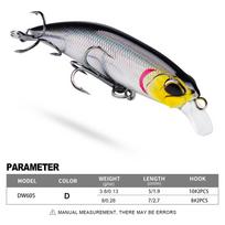 Panardinamas Minoluya masalas 5 cm 7 cm plastikinis netikras masalas Biomimetinis kietas masalas, skirtas gėlavandenei ešerių žvejybai 5cm/3.8g