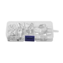 60vnt Asortimentas Automobilių varinių žiedų gnybtų rinkinys Vielos užspaudimo jungiamosios detalės Akumuliatoriaus plikas kabelis Šiluma 60pcs Termials Set įvairiaspalvis