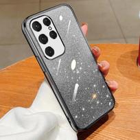 Fashion Plating Gradient Glitter Dėklas, skirtas Samsung Galaxy S24 Plus S23 S22 Ultra S21 S20 FE A54 A34 A14 A15 Silikono galinis dangtelis Samsung Galaxy S20 juoda