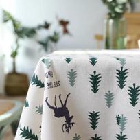 Tablecloth Fresh Green Tree Fawn Washable Coffee Dinner Comfortable Table Cloth For Christmas Wedding Banquet 60cm X 60cm gray