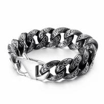 „Punk Link“ grandinėlės apyrankė vyrams, nerūdijančio plieno, paslaptingas simbolis, žavesys „Pulseira“ Masculina „Sunkūs, stambūs apyrankės papuošalai“ 24cm