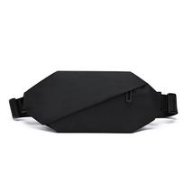 Unisex juosmens krepšys krūtinės krepšys Crossbody Bag Hip Waist Pack diržas piniginė Drobė juoda