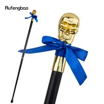 Auksinė kaukolės galva su peteliške Gentleman Walking Cane Fashion Lazda Gentleman Crosier Knob vaikščiojimo lazda 93 cm auksas