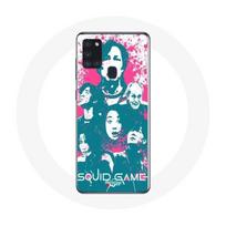 Coque Samsung Galaxy A21S Squid Game Affiche personnages logo