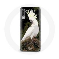 Coque pour Samsung Galaxy A70 Cacatoes Perroquets Blanc sur l'arbre balta