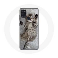 Case - Samsung - Galaxy A21S - Soft - Grey - Sleeping Bengal Kitten Pattern