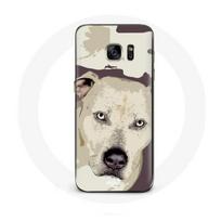 Coque pour samsung galaxy S6 edge Chien de Pitbull Blanc