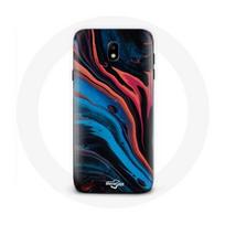 Coque pour Samsung Galaxy J5 2017 Texture abstraite bleu noir rouge