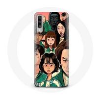 Coque pour Samsung Galaxy A70 Squid Game Affiche personnages Fanart