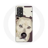 Coque pour Samsung Galaxy A52 Chien de Pitbull Blanc balta