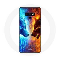 Coque pour Samsung Galaxy Note 9 Loup de Glace et de feu
