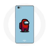 Coque pour Huawei P8 Lite Among Us jeu vidéo Fond bleu