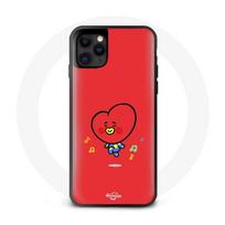 Coque pour Iphone 12 BTS Bangtan Garçons BT21 TATA V Fond Rouge