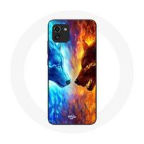 Coque pour Samsung Galaxy A03 Loup de Glace et de feu