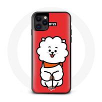 Coque pour Iphone 13 BTS Bangtan Garçons BT21 RJ de Jin Fond Rouge