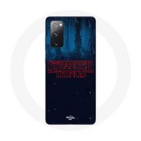 Dėklas Samsung Galaxy S20 FE Stranger Things logotipas Mėlynas fonas iš 2 sezono