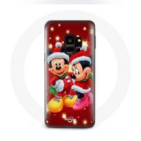 Coque pour Samsung Galaxy S9 Plus Mickey Mouse et Minnie Mouse le jour de Noël