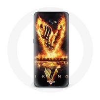 Coque pour Samsung Galaxy A5 2017 Vikings Série Saison 6 logo V Epée de Feu Fond Noir