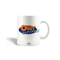 Mug en Céramique Oggy et les Cafards Logo Bleu Orange