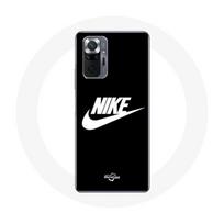 Case for Xiaomi Redmi Note 10 Pro - Nike - White Logo - Black Silicone - Flexible - Sporty balta