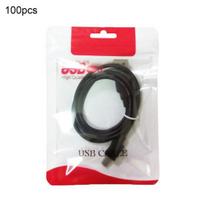 100Pcs Plastic Resealable USB Cable Data Line Hang Hole Packaging Pouch Bags 100pcs raudona