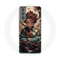Coque - Maniacase - Samsung Galaxy S21 - Demon Slayer Tanjiro - Souple - Noir