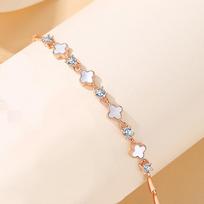Jin Hongyu 999 Pure Silver Clover Bracelet, Female Internet Celebrity, Korean Edition, Forest Series Minimalist Ins Bamboo Bracelet Adjustable size