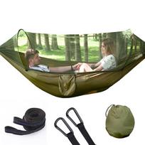 Outdoor Mosquito Net Parachute Hammock Camping Hanging Sleeping Bed Swing Portable Army Green 250*120cm