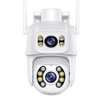 2024 m. Nauja 8MP 4K PTZ Wifi kamera lauko dvigubu objektyvu su dvigubu ekranu Ai Human Detect automatinis sekimas naktinio matymo lauko stebėjimo kamera ICSee EU Plug