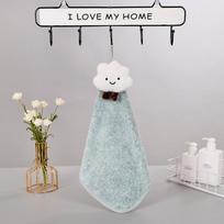 Bamboo Charcoal Fiber Hand Towel, Hanging Type Hand Cloth, Quick Drying Hand Towel, Kitchen and Bathroom Absorbent Antibacterial Small Square Towel žalia
