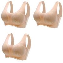 3 vnt latekso liemenėlės besiūlės liemenėlės moterims apatiniams drabužiams BH Push Up Bralette su paminkštintu liemenėliu L