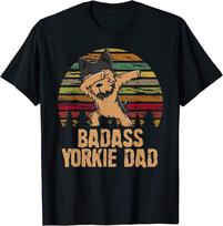 Funny Dabbing Badass Yorkie Dad Unisex T-Shirt S