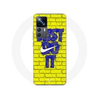 Case - Maniacase - Xiaomi 12T Pro - Silicone - Soft - Just Do It logo juoda