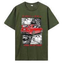 Klasikiniai Initial D marškinėliai Unisex O formos kaklu Medvilniniai marškinėliai Unisex Hip Hop GTR Vaporwave JDM Automobilio marškinėliai Kasdieniai marškinėliai Gatvės drabužiai L