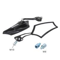 Universal 8mm 10mm Motorcycle Rear View Moped Handlebar Side Mirrors Rotatable Blue Rearview Mirror Accessories Motorbike juoda