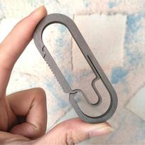 Lengvas titano lydinio karabinas, spyruoklinis raktų pakabukas, segtuko priedai 4cm Silver gray