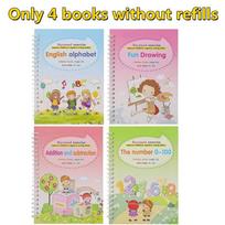 4 knygos / rinkiniai su įpjovomis rašymo ranka knygelė, skirta vaikams praktikuoti magijos triukus. Only 4 books without refills