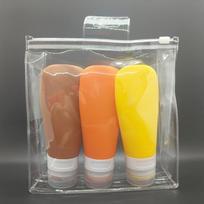 Silicio gelio pakavimo buteliuko kostiumas kelioninio išspaudimo tipo minkštas losjono butelis dušo želė šampūnas, kosmetika, nešiojamieji gesintuvų buteliai random color 60ml 3pcs