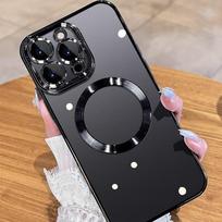 Magnetic Phone Cases with Camera Lens Protector for iPhone 15 Pro Max 14 Plus 12 13 11 Mobile Case Clear Black Slim Shell Cover For iPhone 13